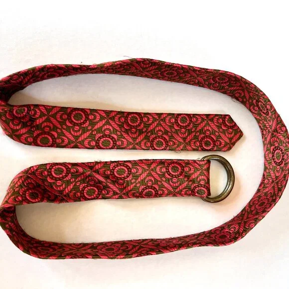 J.CREW‎ Sz S - M Silk Multicolor Textured Floral Belt D Ring Buckle - Picture 5 of 5